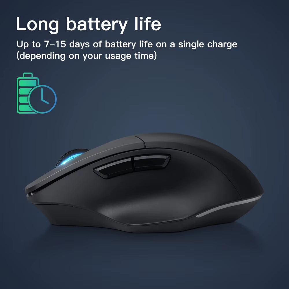 High-Precision Bluetooth Wireless Gaming Mouse - 4000 DPI Optical Sensor, 6 Silent Buttons for Macbook, Tablet, Laptop, and PC