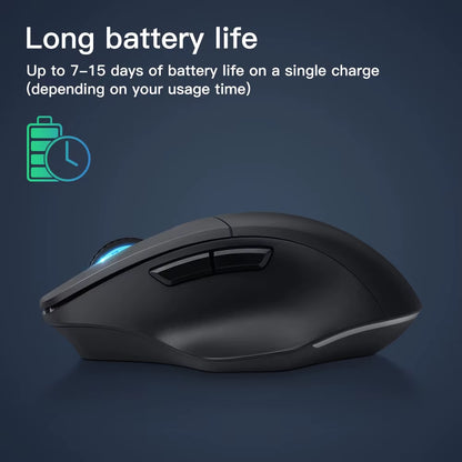 High-Precision Bluetooth Wireless Gaming Mouse - 4000 DPI Optical Sensor, 6 Silent Buttons for Macbook, Tablet, Laptop, and PC