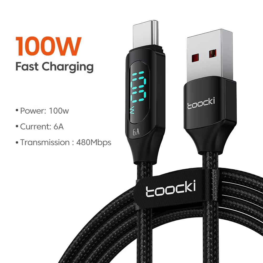 Experience Lightning-Fast Charging with the 100W USB Type C Cable - Compatible with Huawei, Honor, Xiaomi, Samsung and More! Available in 1M & 2M Lengths