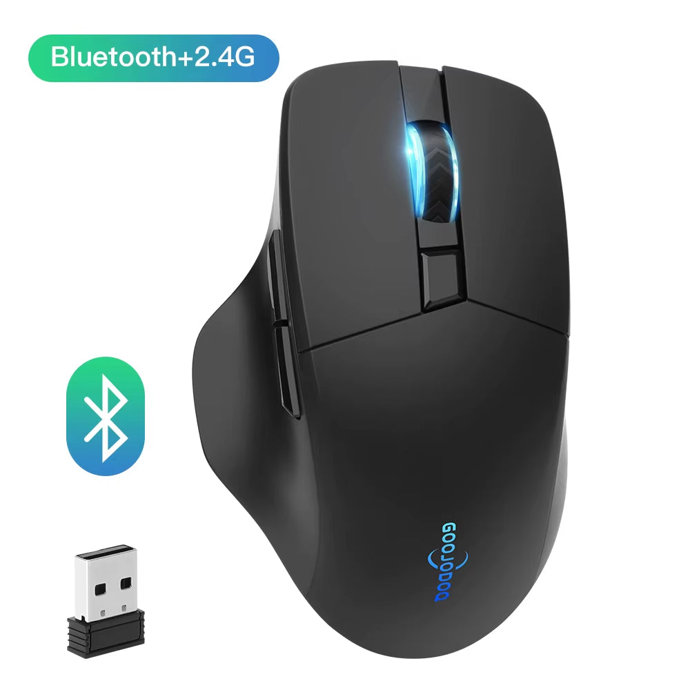 High-Precision Bluetooth Wireless Gaming Mouse - 4000 DPI Optical Sensor, 6 Silent Buttons for Macbook, Tablet, Laptop, and PC