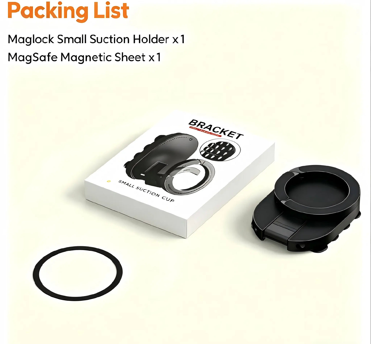 QY76 Maglock Magnetic Phone Mount – Suction Cup Desktop Stand for Iphone 17/16/15/14, Also Works on Wall & Glass
