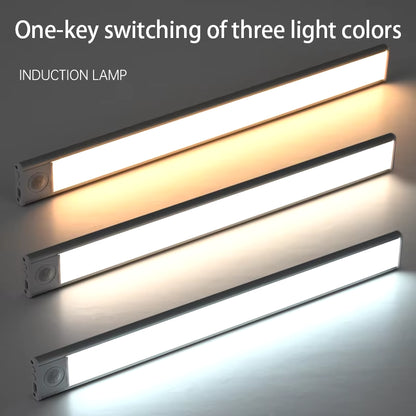 LED Motion Sensor Light Night Light Wireless USB under Cabinet Light for Kitchen Cabinet Bedroom Wardrobe Sensor Indoor Lighting