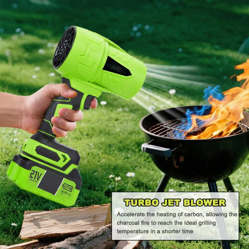 KINETIX Cordless Leaf Blower Violent Turbofan Brushless Pure Copper Motor with Battery Cordless Air Duster Handheld Powerful Dryer for Car Car Drying after Wash Snow Removal Glass Blower Electric Handheld Leaf Blower Turbo Jet Blower Snow Blower