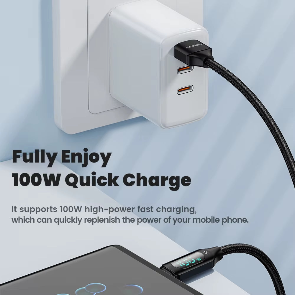 Experience Lightning-Fast Charging with the 100W USB Type C Cable - Compatible with Huawei, Honor, Xiaomi, Samsung and More! Available in 1M & 2M Lengths