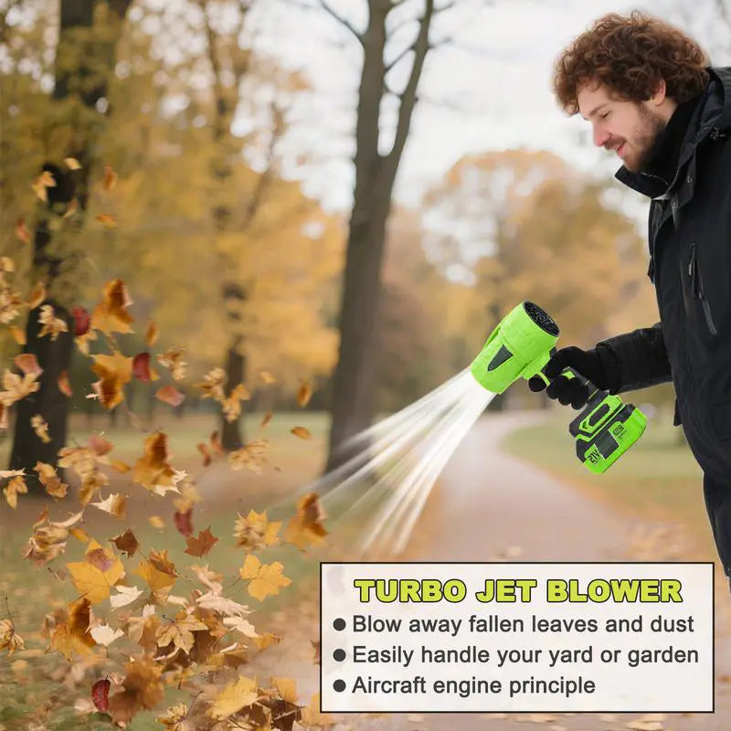 KINETIX Cordless Leaf Blower Violent Turbofan Brushless Pure Copper Motor with Battery Cordless Air Duster Handheld Powerful Dryer for Car Car Drying after Wash Snow Removal Glass Blower Electric Handheld Leaf Blower Turbo Jet Blower Snow Blower