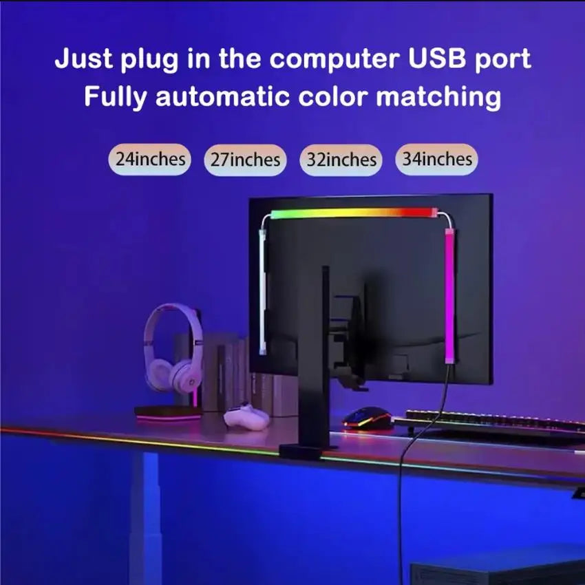 RGBIC LED PC-Monitor Hintergrundbeleuchtung – App-Steuerung & Musik-Sync