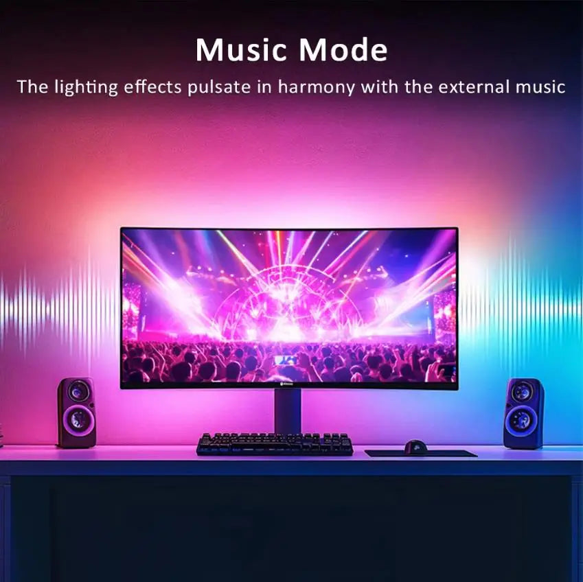 RGBIC LED PC-Monitor Hintergrundbeleuchtung – App-Steuerung & Musik-Sync