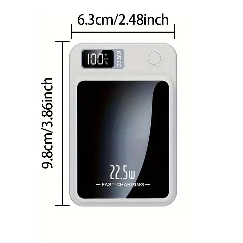 5000Mah Magnetic Wireless Power Bank, Portable LED Digital Display Fast Charging Power Bank for Iphone & Android, Mobile Charger for Outdoor Travel