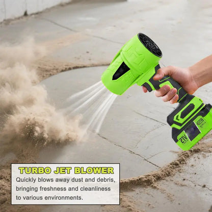 KINETIX Cordless Leaf Blower Violent Turbofan Brushless Pure Copper Motor with Battery Cordless Air Duster Handheld Powerful Dryer for Car Car Drying after Wash Snow Removal Glass Blower Electric Handheld Leaf Blower Turbo Jet Blower Snow Blower